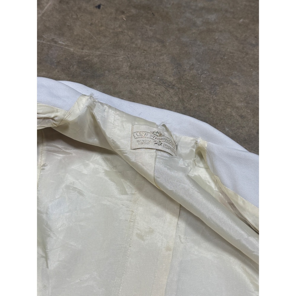 Vintage Levi Strauss & Co White Blazer Jacket Two Button Patch Pockets Womens M - Picture 10 of 16